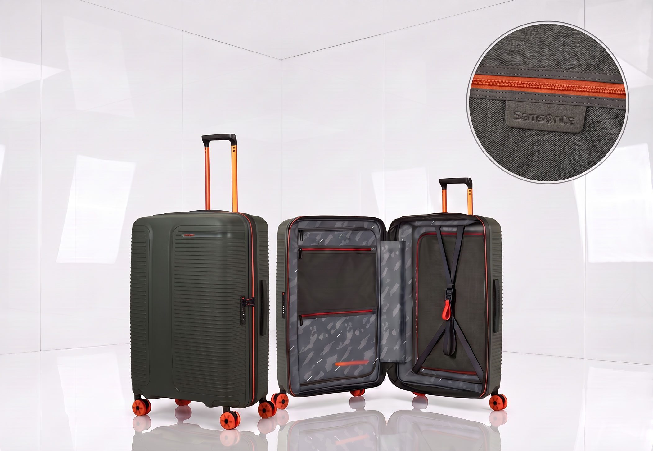 Samsonite Pro-Diver Koffer | Robuster Reisekoffer | Kongsbak Samsonite Pro-Diver Reisekoffer mit Polypropylen-Hartschale, vier Rollen und erweiterbarem Volumen